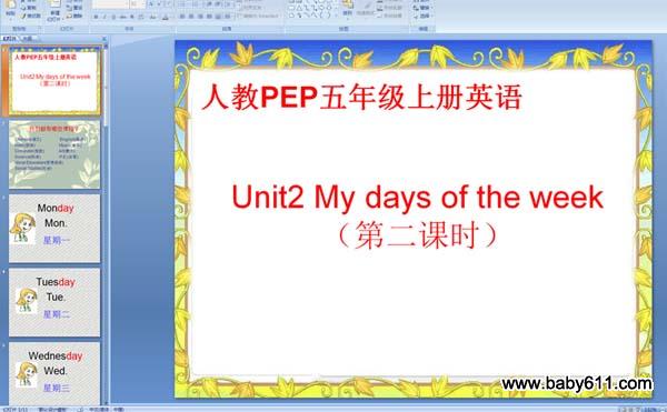 Unit2 My days of the week