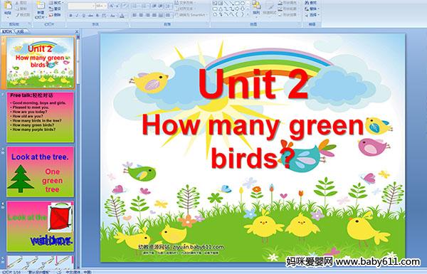 Unit 2 How many green birds